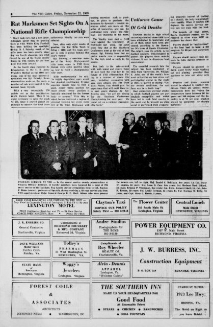 The Cadet. VMI Newspaper. November 22, 1963 - New Page 1 ...