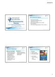 MYP Assessment for Parents - Bavarian International School