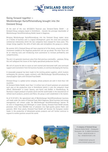 Press release - Emsland Group