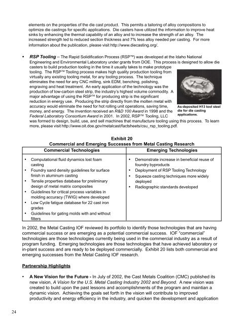 ITP Metal Casting: 2002 Metal Casting Industry of the Future ...