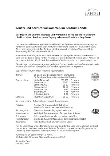 Package-Angebote als PDF zum Download - Zentrum LÃ¤ndli