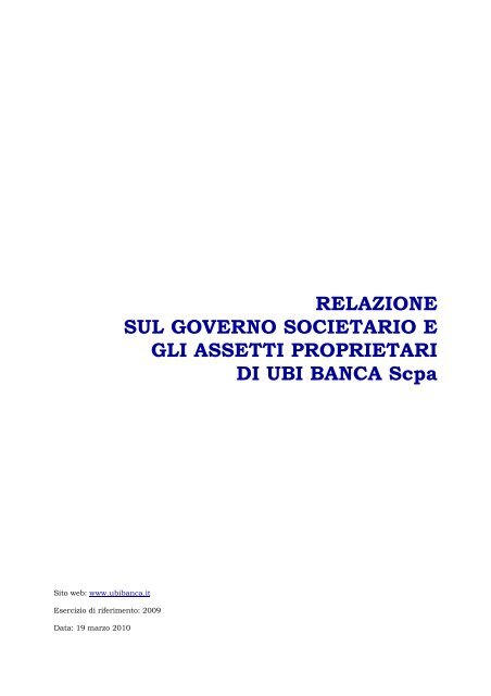 RELAZIONE SUL GOVERNO SOCIETARIO E GLI ... - Borsa Italiana