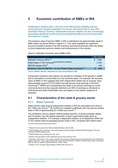 The economic contribution of small to medium-sized grocery ...