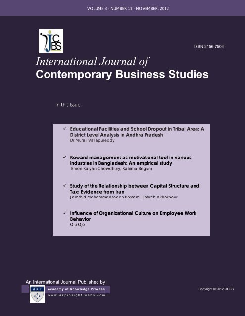 International Journal of Contemporary Business Studies