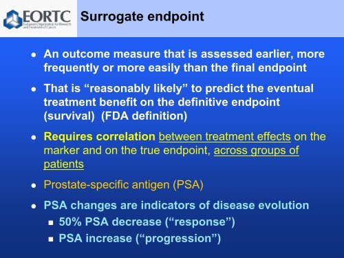 Surrogacy Case Study: Prostate Specific Antigen (PSA ... - Isped