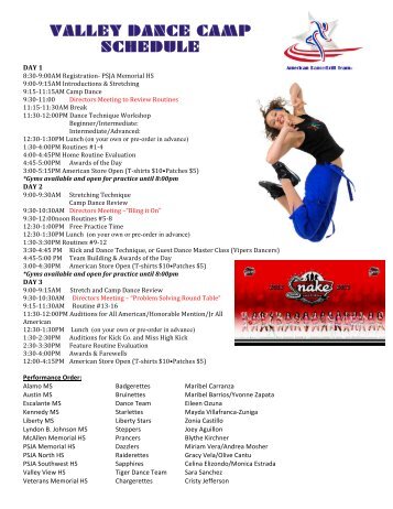 Final Schedule - American Dance/Drill Team