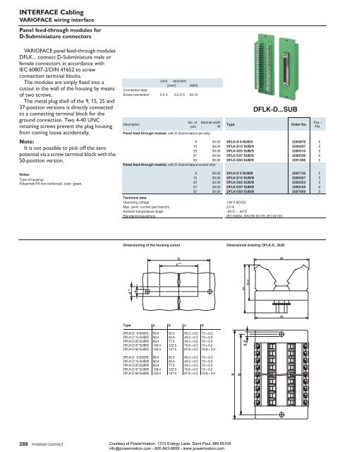 Phoenix Contact INTERFACE System Cabling and ... - Power/mation