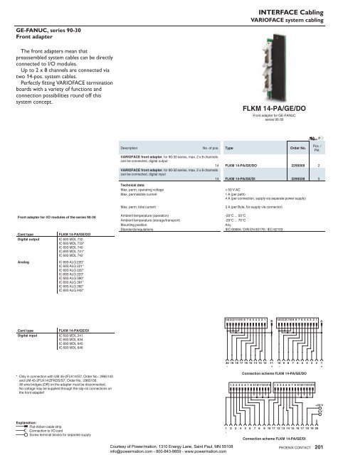 Phoenix Contact INTERFACE System Cabling and ... - Power/mation