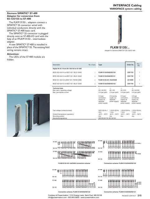 Phoenix Contact INTERFACE System Cabling and ... - Power/mation