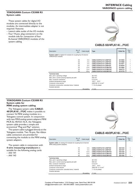 Phoenix Contact INTERFACE System Cabling and ... - Power/mation