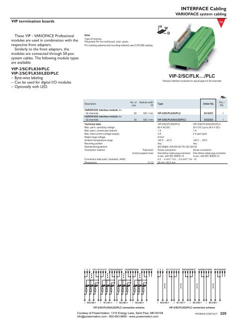 Phoenix Contact INTERFACE System Cabling and ... - Power/mation