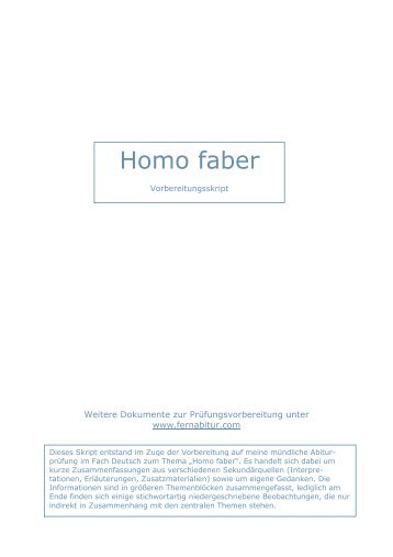 Aufenthaltsorte Fabers (chronologisch) - Fernabitur.com