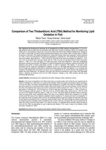 Method for Monitoring Lipid Oxidation in Fish - Journal of Fisheries ...