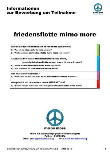 Informationen zur Bewerbung - Mirno More