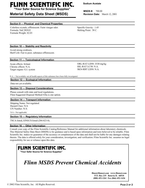 (MSDS) is for - Cherry Hill High School East