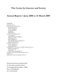 The Centre for Internet and Society Annual Report: 1 June 2008 to ...