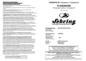 EG-GENEHMIGUNG - Sebring Technology