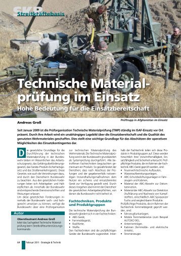 Technische Materialprüfung im Einsatz - Strategie und Technik