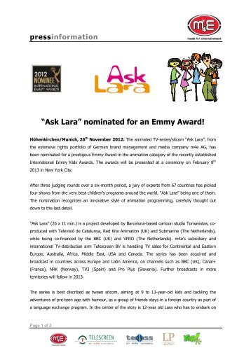 âAsk Laraâ nominated for an Emmy Award! - Licensing World