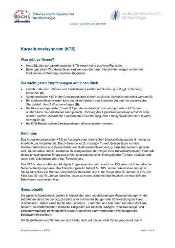 Karpaltunnelsyndrom (KTS) - Ãsterreichische Gesellschaft fÃ¼r ...