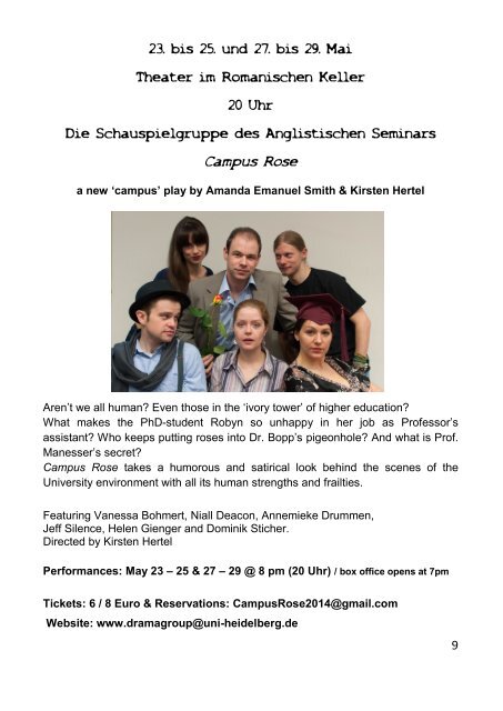 Souffleuse - Die Programmzeitschrift des Theaters im Romanischen Keller, Sommersemester 2014