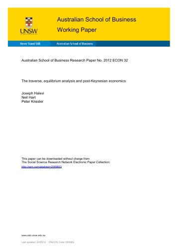 Australian School of Business Working Paper - School of Economics ...
