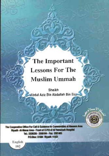 The Important Lessons For The Muslim Ummah - Islamicbook.ws