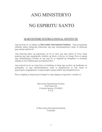 ANG MINISTERYO NG ESPIRITU SANTO