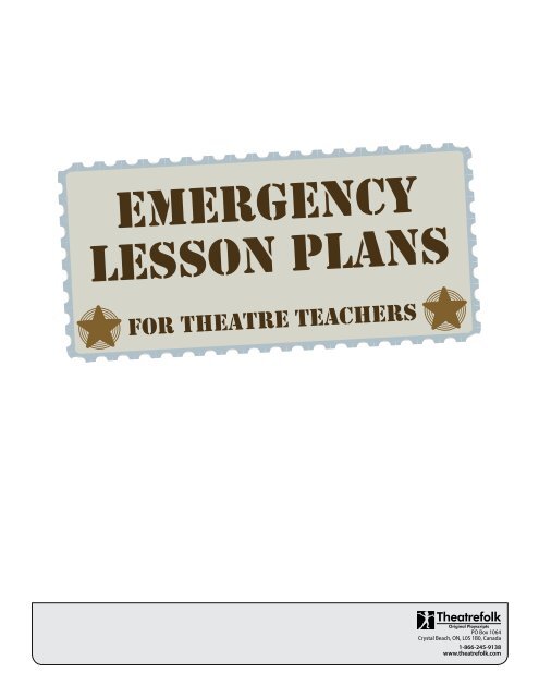 emergency lesson plans - Theatrefolk