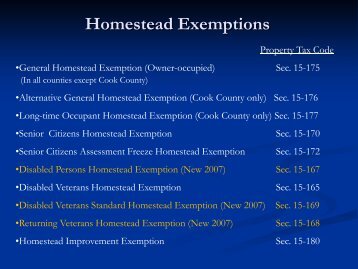 Information on Homestead Exemptions - St. Clair County