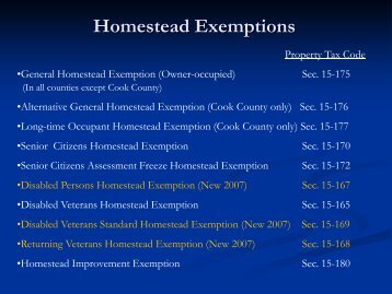 Information on Homestead Exemptions - St. Clair County