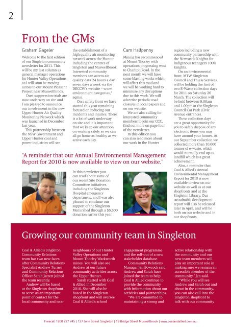 Coal & Allied Community Newsletter Singleton edition February 2011