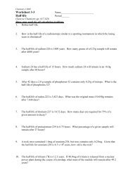 Determining Radioactive Half Life Fulton County Schools