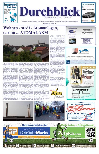 Ausgabe August 2013 der Zeitung Durchblick online - in Waggum