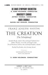 THE CREATION - UC Davis University Chorus and Chamber Singers