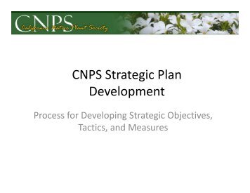 CNPS Strategic Plan Development - California Native Plant Society