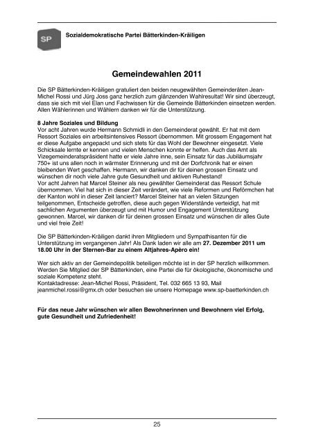 Gemeindewahlen 2011 - BÃ¤tterkinden