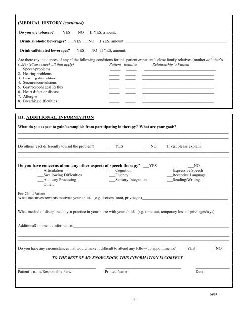 Voice evaluation registration packet