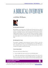 with Rick Williams - Vineyard Biblical Institute