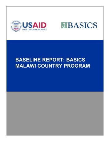 USAID/BASICS Malawi Program Baseline Assessment Report