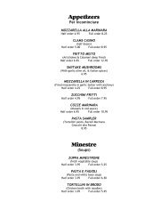 Printable Menu - Tutto Bene Italian Restaurant Bar & Grill