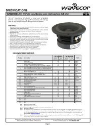 SPECIFICATIONS - Wavecor