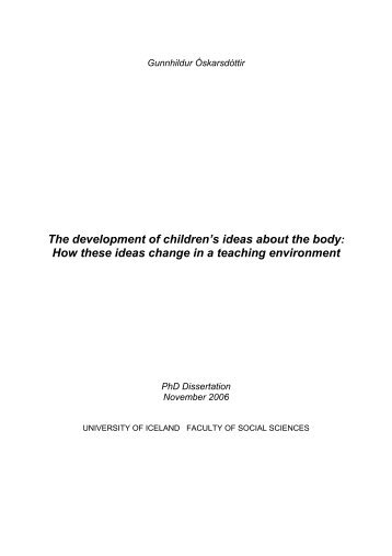 The development of children's ideas about the body: How these ...