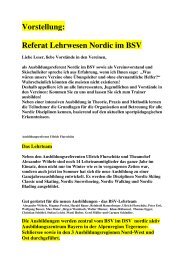 Vorstellung: Referat Lehrwesen Nordic im BSV - Meister-Nordic-Cup