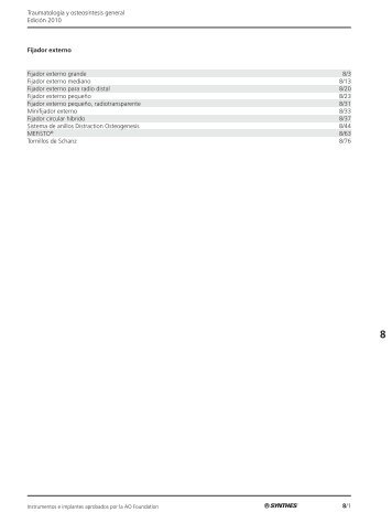 8/1 TraumatologÃ­a y osteosÃ­ntesis general EdiciÃ³n 2010 ... - Synthes