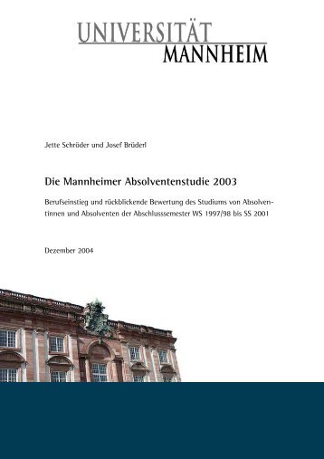 Die Mannheimer Absolventenstudie 2003 - Sowi - UniversitÃ¤t ...