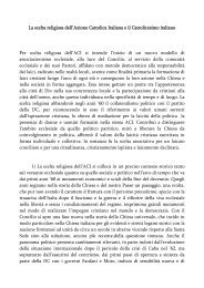 La scelta religiosa dell'Azione Cattolica Italiana e il Cattolicesimo ...