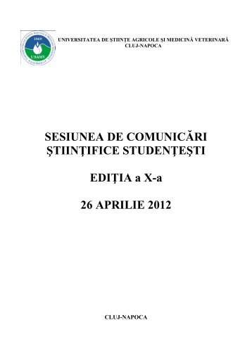 SESIUNEA DE COMUNICÄRI ÅTIINÅ¢IFICE STUDENÅ¢EÅTI EDIÅ¢IA a ...