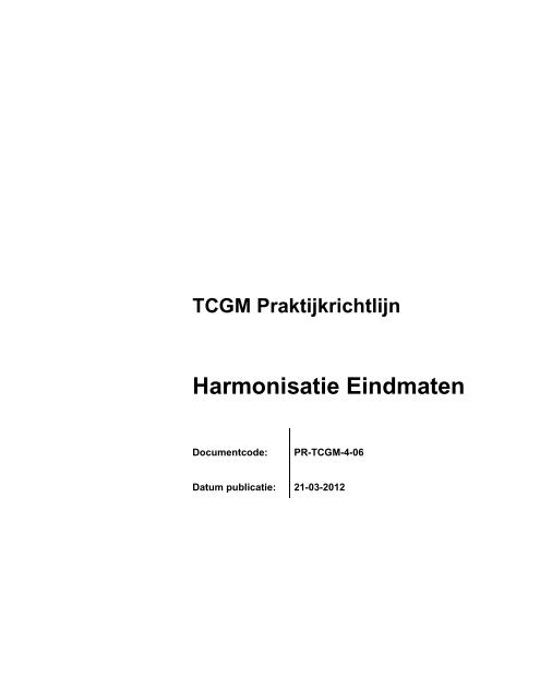 TCGM-04.06 Harmonisatie eindmaten - VSL