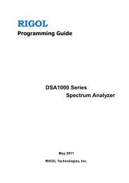RIGOL Programming Guide DSA1000 Series Spectrum Analyzer